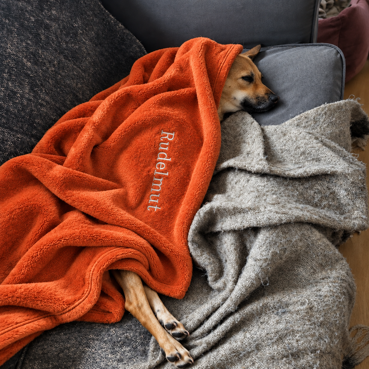Kuscheldecke kochfest – bis 95 °C waschbar, für Körbchen, Sofa & Auto